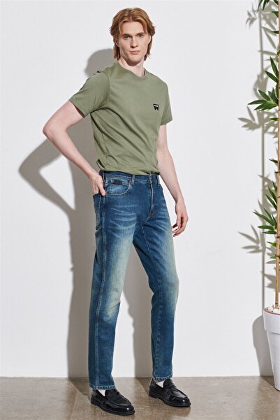 WRANGLER Texas Tapered Jean Kot Pantolon Mid Blue