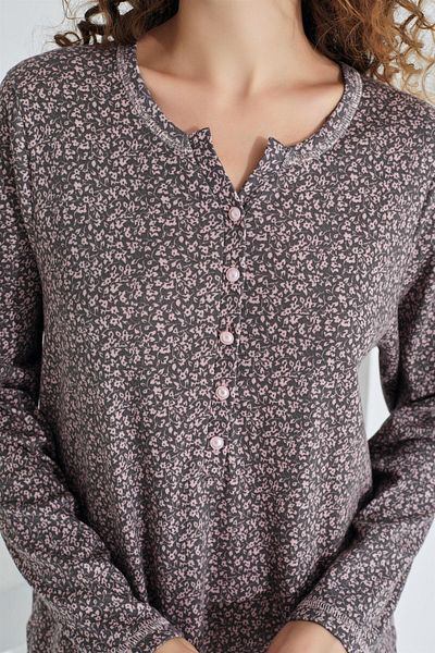 Etoile Women's 100% Cotton Long Sleeve Dress Nightgown