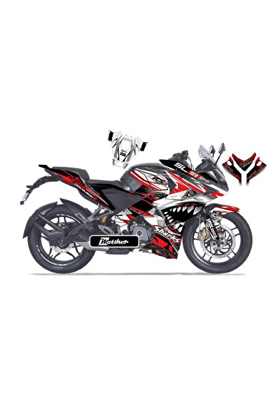 Motiker Bajaj RS200 Red Shark Sticker Etiket Parçalı Kaplama Modeli