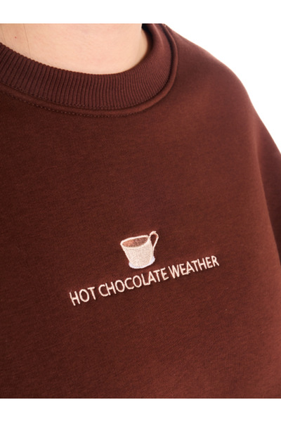 Moide Oversize Nakışlı Unisex Sweatshirt