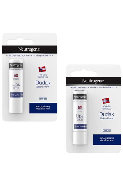 Neutrogena Lip Care Cream with Spf 20 Sun Protection Factor 4.8 g 2 Pcs