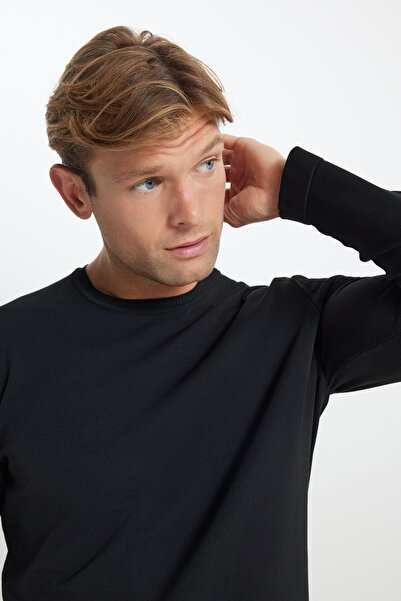 ALTINYILDIZ CLASSICS Erkek Siyah Standart Fit Normal Kesim Bisiklet Yaka Triko Kazak