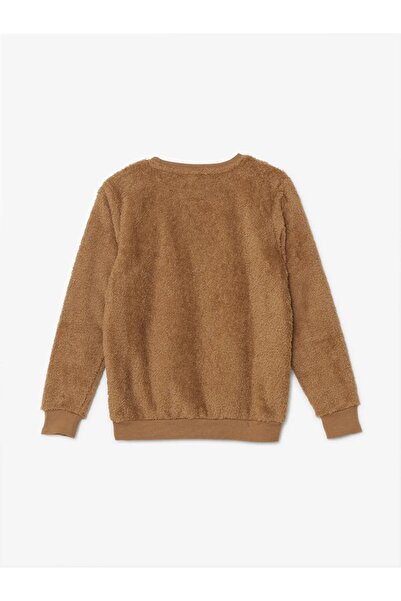 LC Waikiki Lcw Kids Cinnamon Crew Neck Boy Plush Pajamas Set