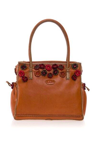 GÖN Hand Made Taba-Gri Kadın Omuz Çantası Lase