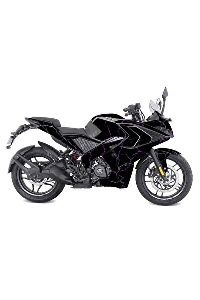 Motiker BAJAJ RS200 Sticker Şimşek Desen Motosiklet Kaplama Tasarımı Mor