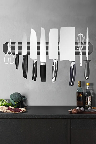 Soillium Mıknatıslı Paslanmaz Çelik Duvar Bıçak Askısı Standı 55 Cm Aparat Güçlü Tutucu Bıçaklık Organizer