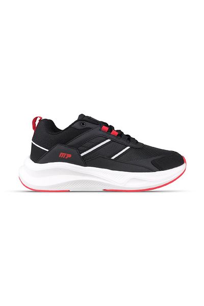 M.P. Men's Lace-Up Black-Red Sneakers