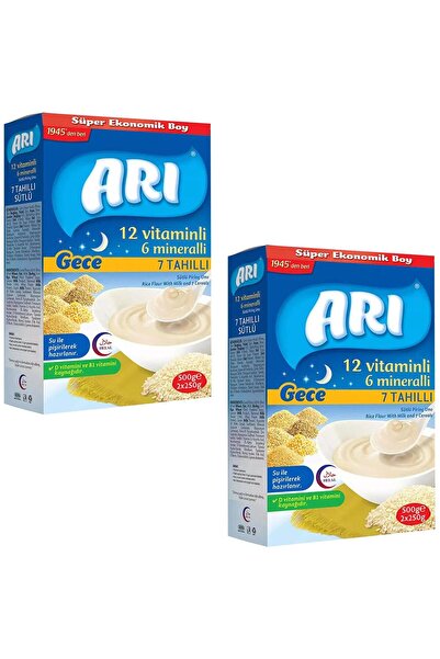 ARI Mama Gece 7 Tahıllı 12 Vitaminli 6 Mineralli Sütlü Pirinç Unu 500 gr 2 Adet