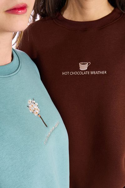 Moide Oversize Embroidered Unisex Sweatshirt