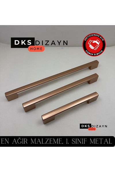 DKSDİZAYN Nergis 96-128 mm Rose Handle 1St Grade Metal Luxury Modern Kitchen Cabinet Drawer Handle Handle Four Hole