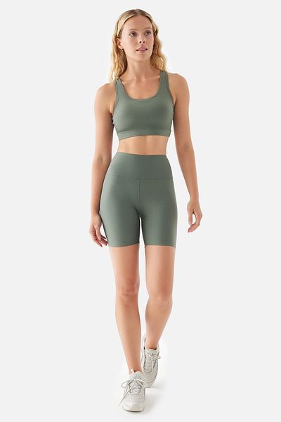 Superstacy Anna Comfylux High Waist Biker Khaki Sports Leggings