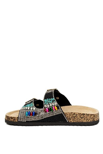 Guja 24y102-2 Black Stone Detailed Women's Slippers