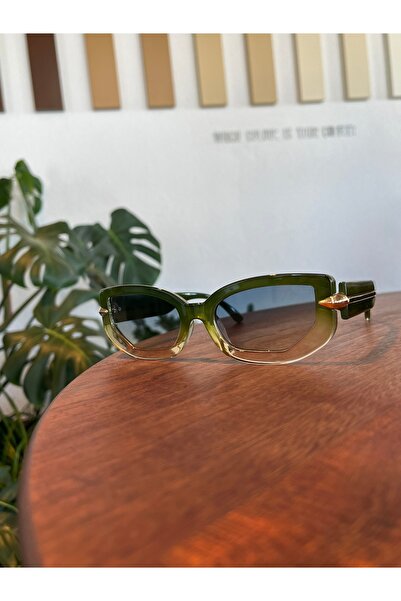 funeyes Yodin Green Cat Eye Gradient Platinum Series Sunglasses