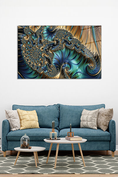 Vosevu Fraktal Sanatı Renkli Soyut Cam Tablo, Modern Ev Ofis Dekor Hediyelik Duvar Dekorasyonu Kırılmaz Cam