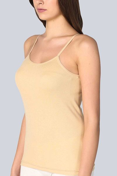 Pardon Women's Skin 3 Pack Cotton Ribbed String Strap Undershirt 0135