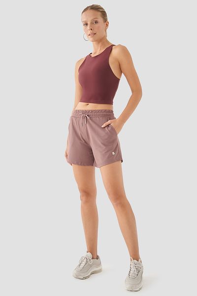 Superstacy Caro Women's Mesh Sports Dark Rose Shorts