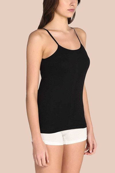 KEYAL Tutku Women's Black 6-Pack Cotton Ribbed Stringed Undershirt
