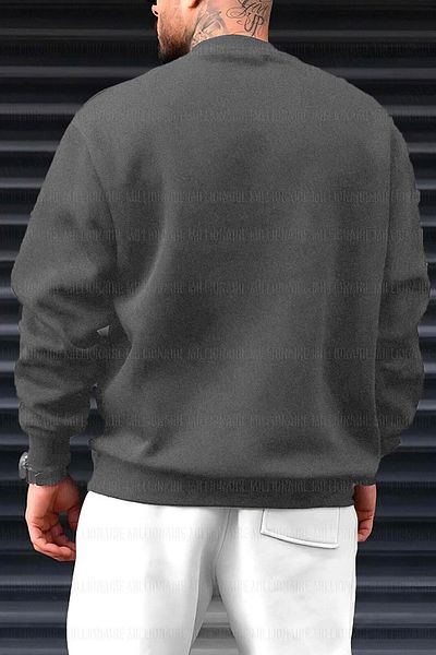 Millionaire Ανδρικό φούτερ Anthracite Basic 0 - Crew Neck Unprinted Oversize Fleece φούτερ