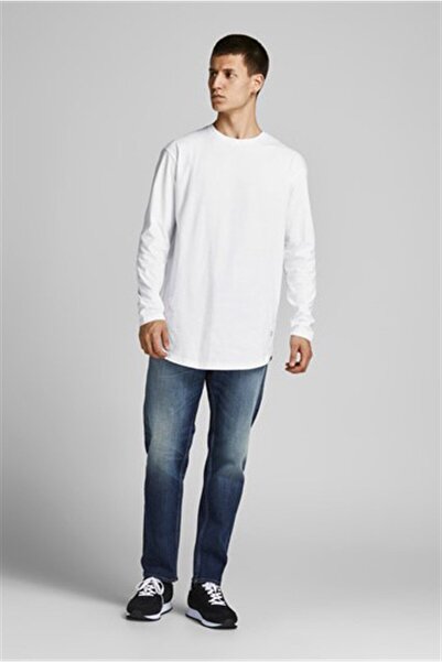 Jack & Jones JJENOA TEE O NECK LS NOOS BEYAZ