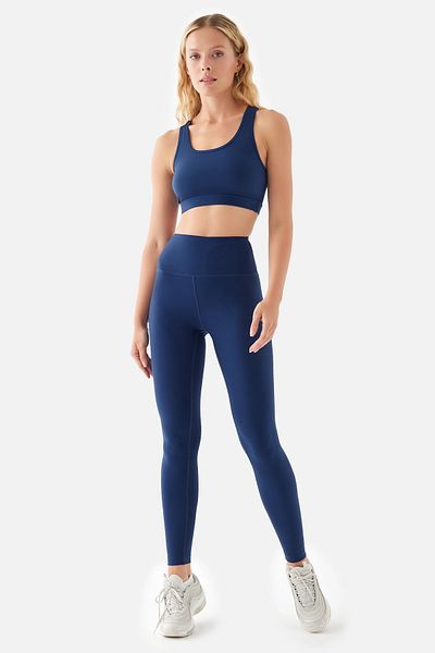 Superstacy Anna Comfylux High Waist Navy Blue Sports Leggings