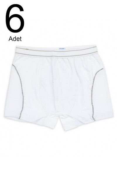 Tutku Boy's White 6 Pack Lycra Boxers ELF568TUT01336