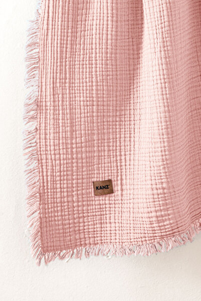 Kanz 4 Layer Baby Muslin Blanket - 100% Cotton, 100X120, Salmon