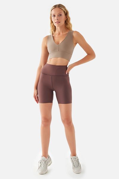 Superstacy Anna Comfylux High Waist Biker Bitter Brown Sports Leggings