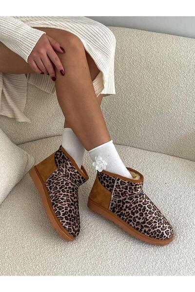 ERVANIN BUTİĞİ Taba Leoparlı Kar Botu (Mini) Kadın Bot