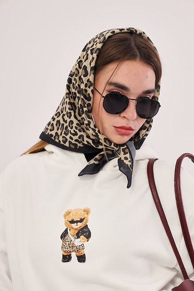 The Champ Clothing Φούτερ με κουκούλα Fleece Bear με στάμπα λευκό Unisex με κουκούλα