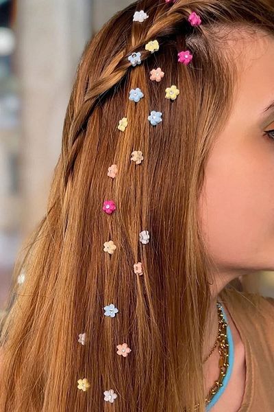 Belifanti Collection Ornament de păr colorat pentru femei, 24 de piese, mărgele de păr