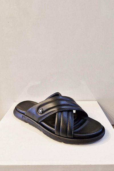 DOSA SHOES MONTRER-464 ΓΝΗΣΙΟ ΔΕΡΜΑ ΑΝΔΡΙΚΕΣ ΠΑΝΤΟΦΛΕΣ-Μαύρες