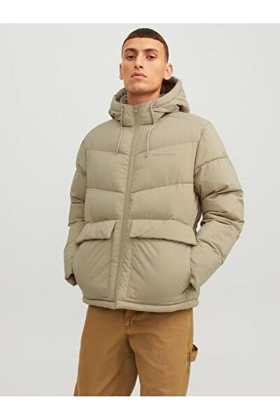 Jack & Jones Чоловіче пальто-пуховик з капюшоном з логотипом Vesterbro