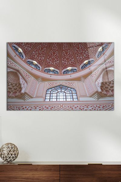 Vosevu Μαλαισιανό Putra Mosque Glass Painting, Μοντέρνα διακόσμηση σπιτιού και γραφείου, Διακόσμηση τοίχου δώρου, άθραυστο γυαλί