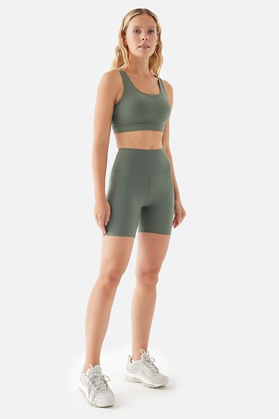 Superstacy Anna Comfylux High Waist Biker Khaki Sports Leggings