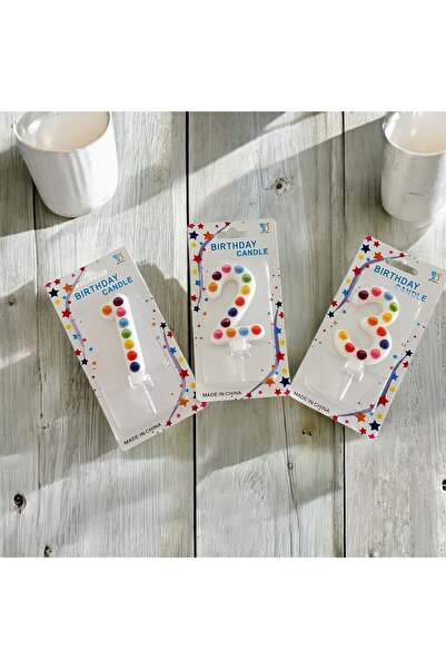 Partifabrik ألوان كرنفال ملونة منقطة، شمعة رقمية، اختيار العمر