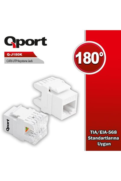 Qport Q-J180K CAT6 180° Keystone jack