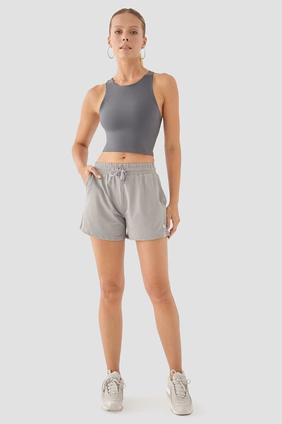 Superstacy Caro Women's Mesh Sports Gray Shorts