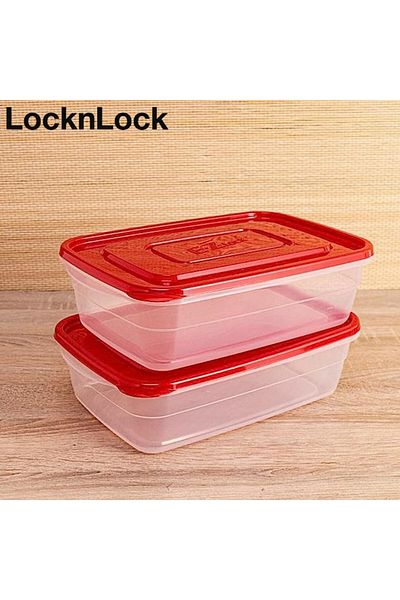 locknlock EzLock Rectangle Container Set - 800ml (Set of 2)