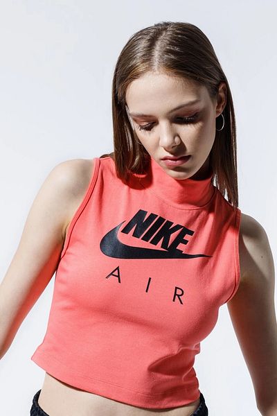 Nike Air Women's Mock Croptank Turtleneck Collar Pink Undershirt