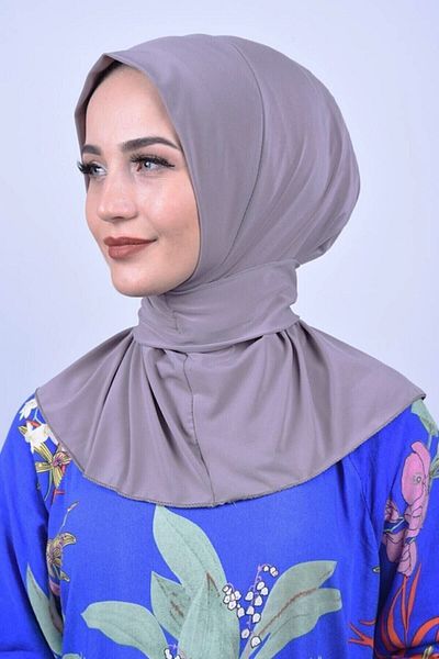 Belifanti Collection Дамски хиджаб тик-так шапка с яка за врата и пясъчен цвят, норка