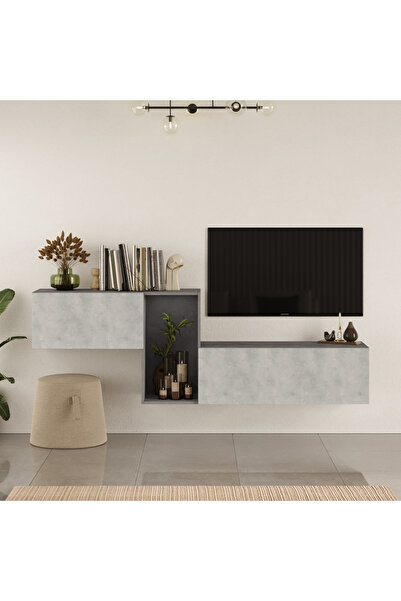 Yurudesign Redkeep Tv Ünitesi Beton-Taş 227cm KBL2-GT