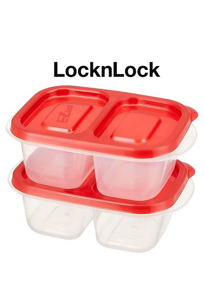 locknlock EzLock Rectangle Container Set - 260ml (Set of 2)
