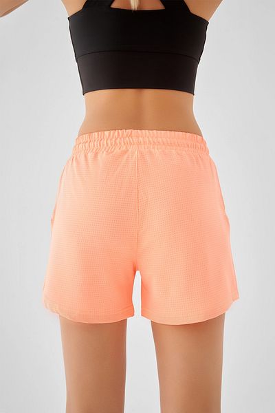 Superstacy Caro Women's Mesh Sports Neon Orange Shorts