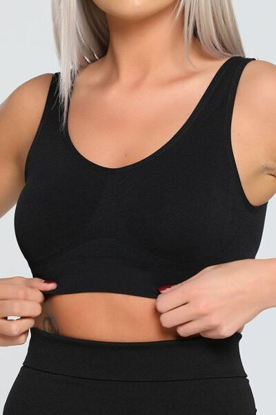 Belifanti Collection Women's Black Padded Thick Strap Bustier Crop