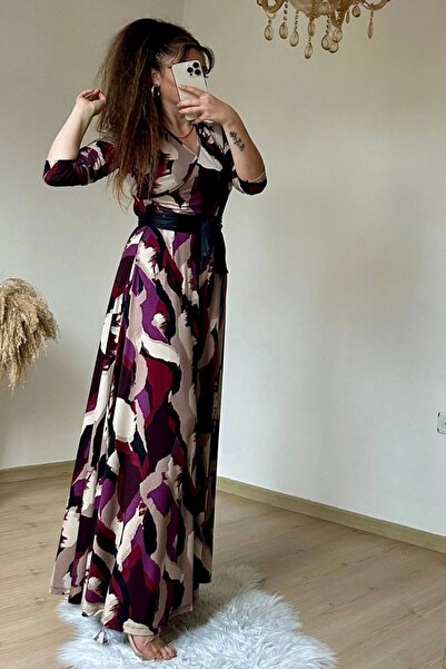 AZRA BUTİK Φόρεμα με μοτίβο σε όλο το μήκος