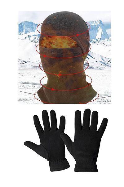 Belifanti Collection Fleece Unisex Snow Mask Fleece Gloves Set