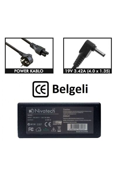 NIVATECH BC966 ASUS 19V 3,42A (4,0*1,35mm) Adaptör