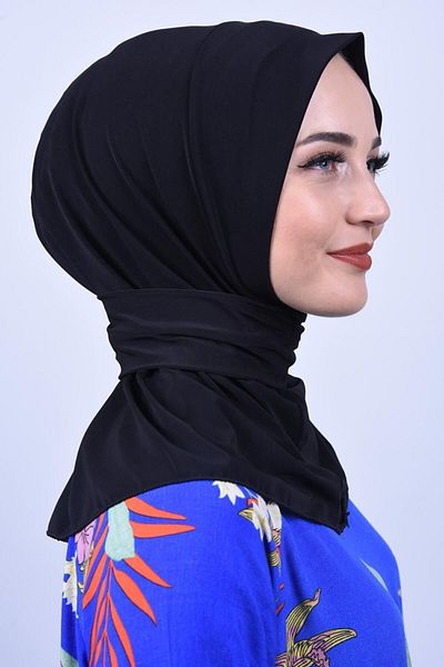 Belifanti Collection Bonnet Snap Hijab Damă Nisip Hijab Gât Bonnet Negru