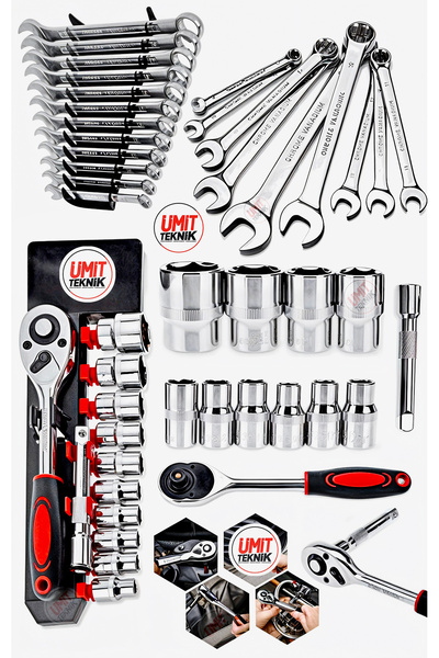 PROXTECH Premium 24 Parça 12 Kombin Anahtar Set 1/2 Krom Cırcır Lokma Takım Set