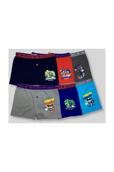 KEYAL Tutku Boy Printed 6 Pack Cotton Boxers
